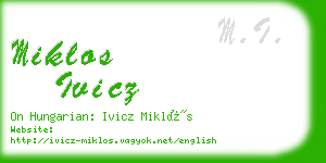 miklos ivicz business card